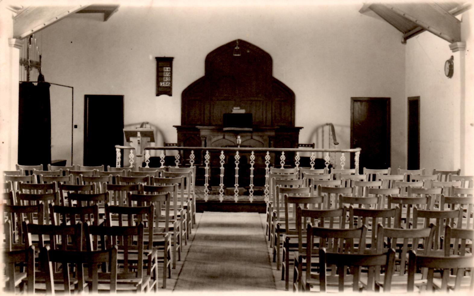 South Oxford Baptist Church interior c. 1940 David Roberts May 2023