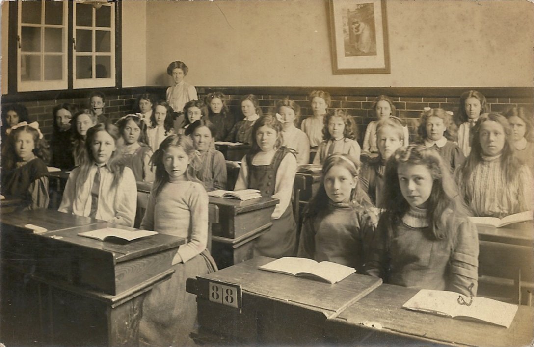 [Dorothy Brooks, Central Girls School, with pupils]