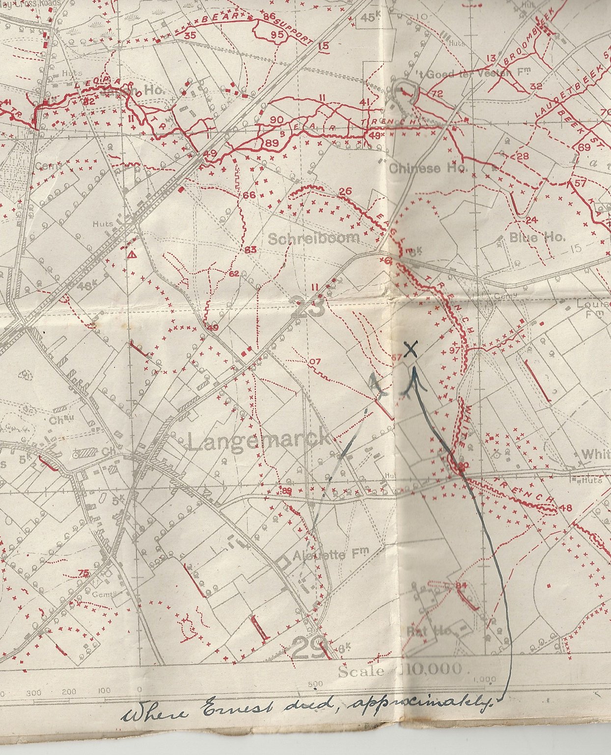 Ernest Brooks map of trenches