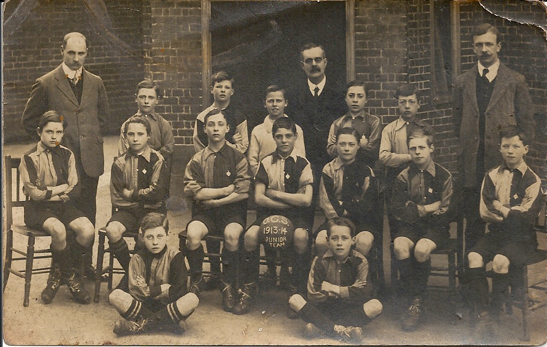 Ernest Brooks with OCS junior football team, 1913-14