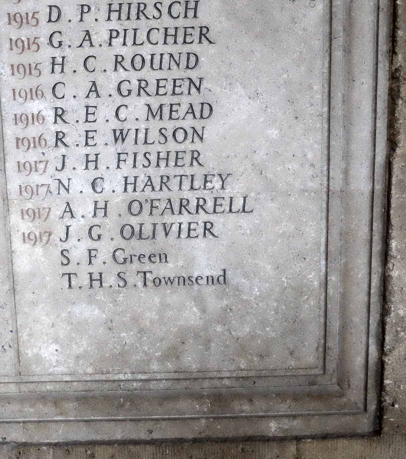 [Worcester College war memorial, Townsend detail]