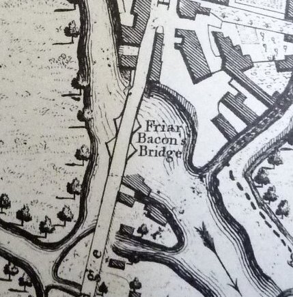 Folly Bridge Taylors Map of 1750 updated by Faden 1789