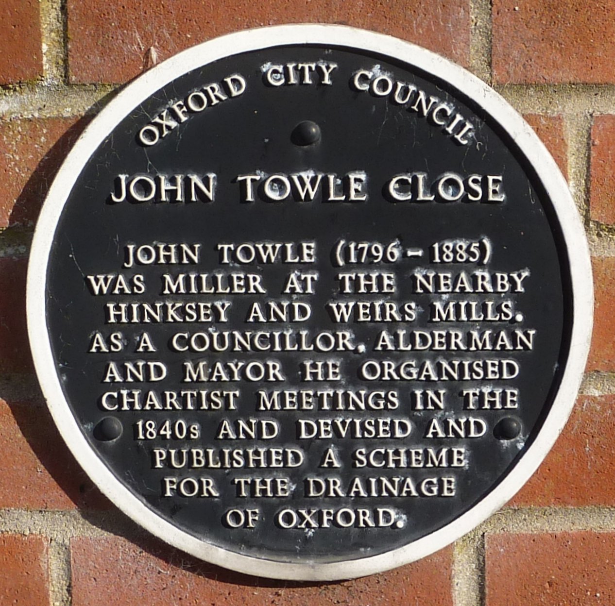 John Towle Close off Wytham Street