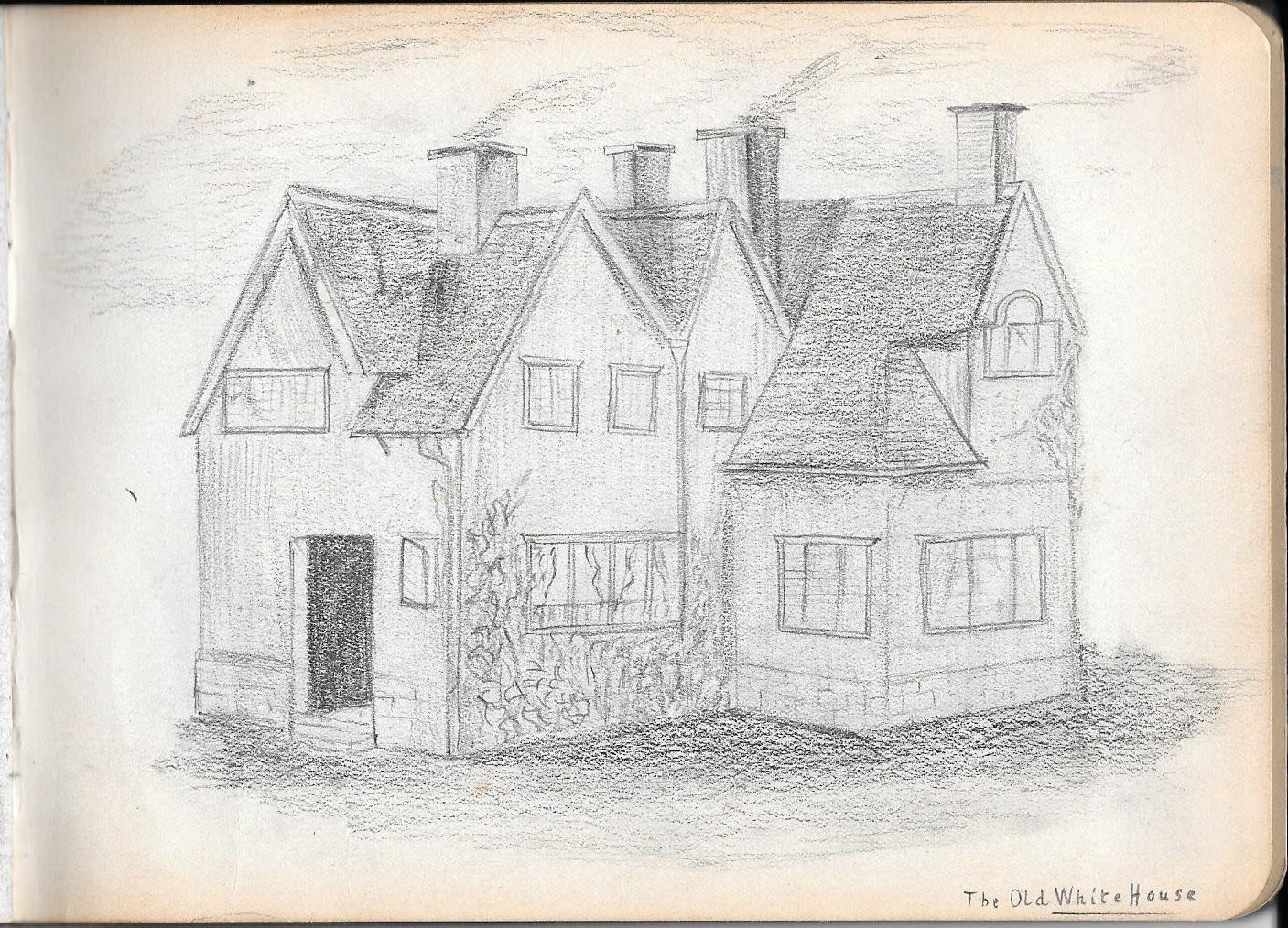 Old White House sketch by Dorothy Brooks, date unknown