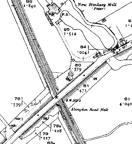 Abingdon Road Halt Cold Harbour OS 1921